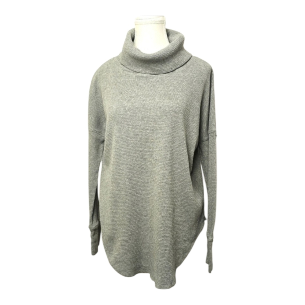 Babaton The Group Gray Waffle Knit Turtleneck Sweater Women’s M Cozy